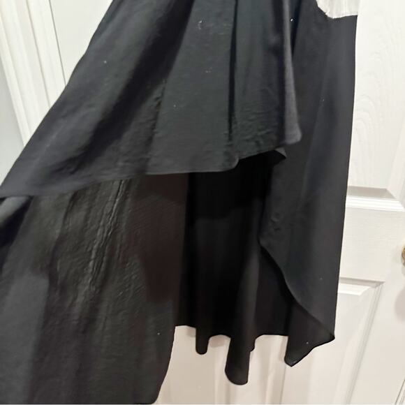 Theory Silk Dolie Colorblock High-Low Maxi Long Minimalist Evening Dress Size 2 - Picture 6 of 15